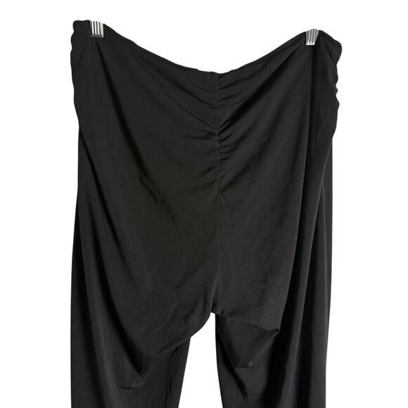 I.AM.GIA Black Ruched Waist High Rise Flare Straight Leg Legging Pants Size XL - Picture 7 of 9